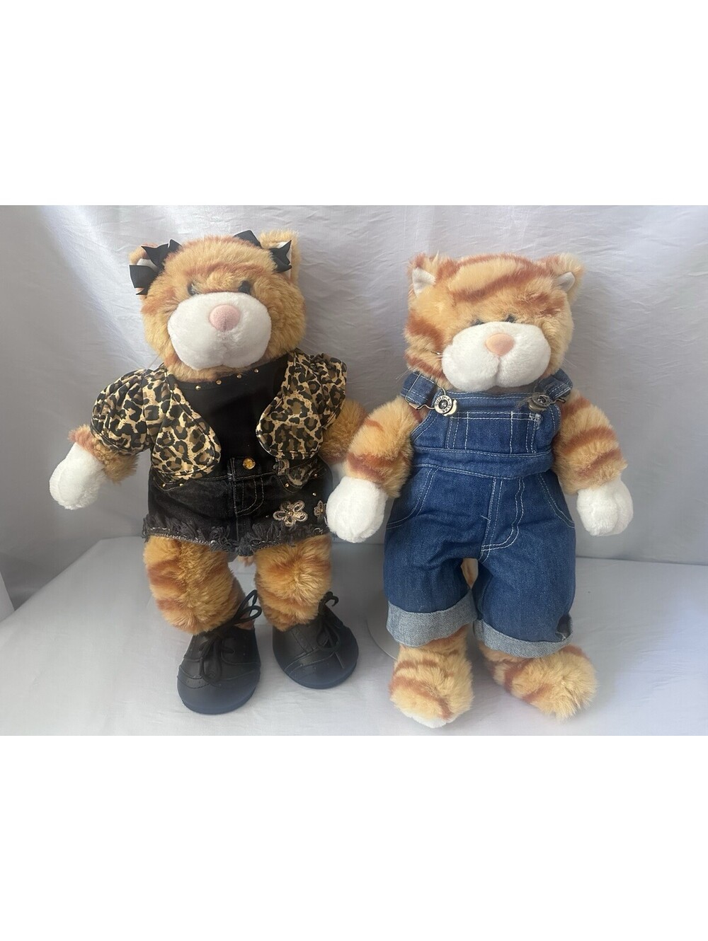 Build A Bear Orange Tabby Kitty Cat Couple Floppy Tabby Kitten Plush Set Of 2